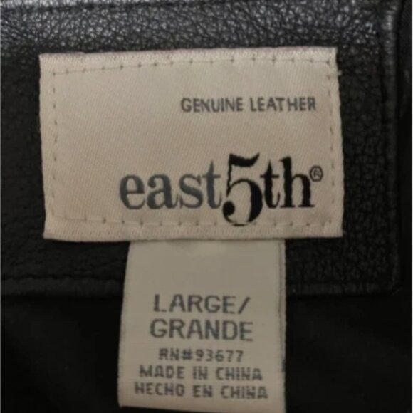 East 5th Womens LARGE 100% Leather Jacket Black Zip Up Lined Rachel from friends - Picture 3 of 3
